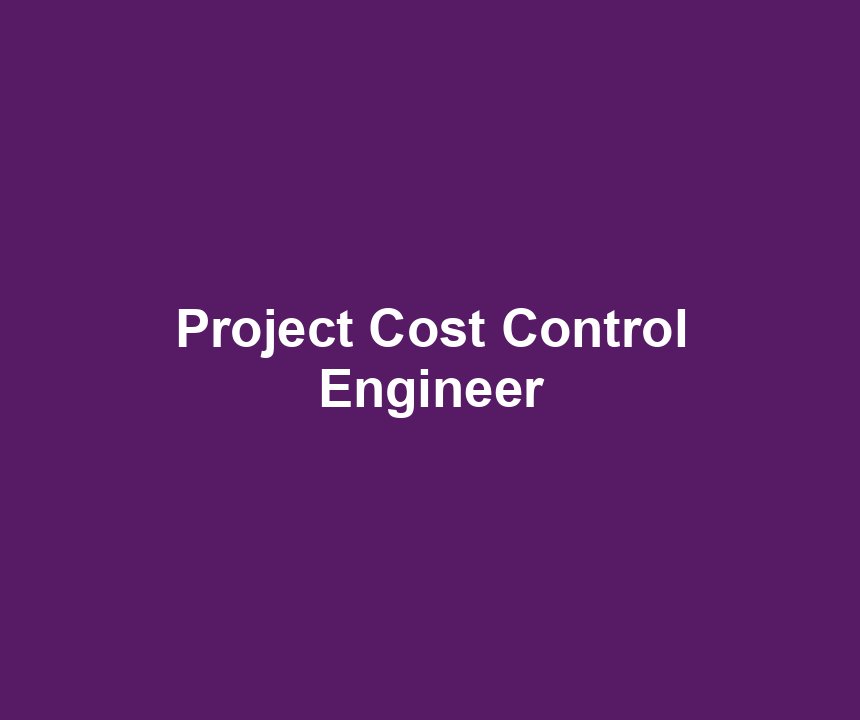 Project Cost Control Engineer