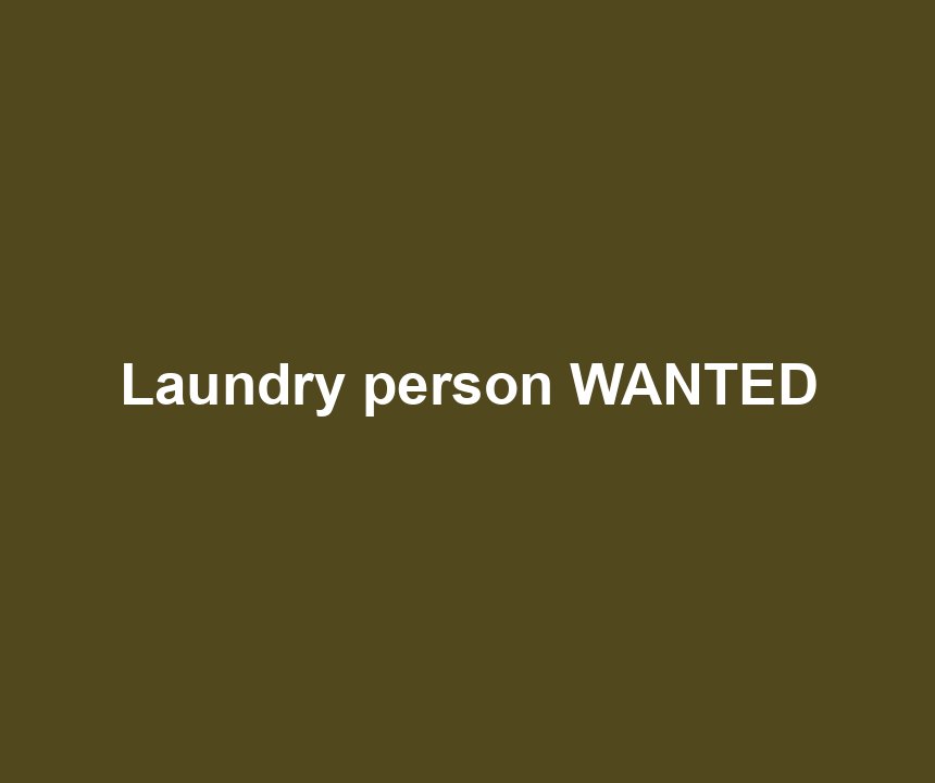 Laundry person WANTED