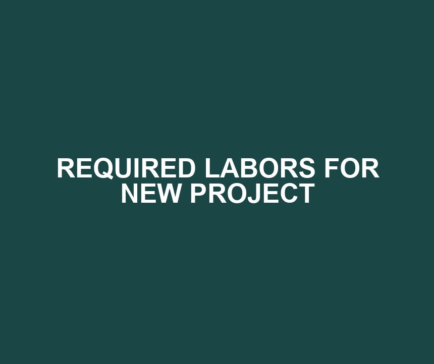 REQUIRED LABORS FOR NEW PROJECT