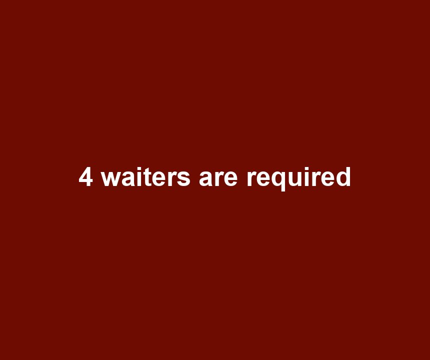 4 waiters are required