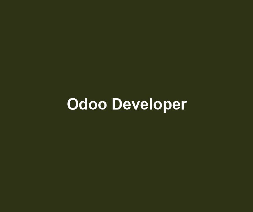 Odoo Developer