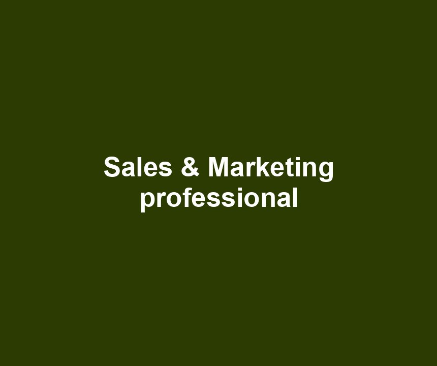Sales & Marketing professional
