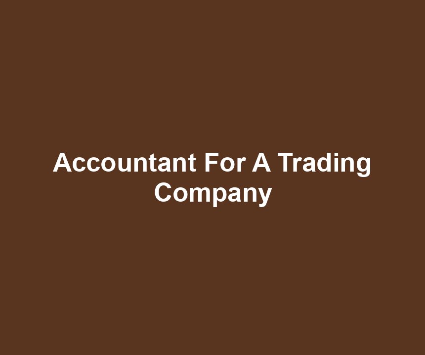 Accountant For A Trading Company