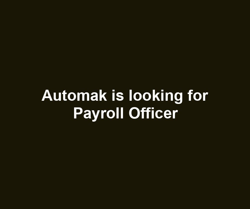 Automak is looking for Payroll Officer