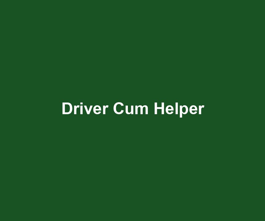 Driver Cum Helper