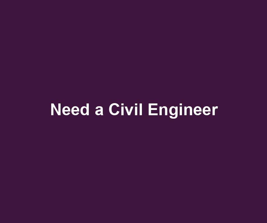 Need a Civil Engineer