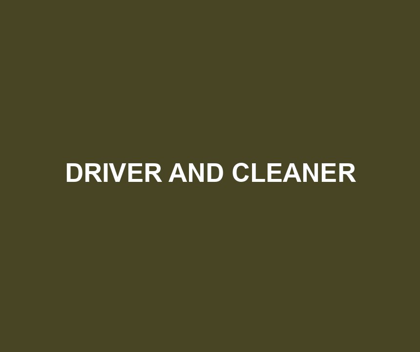 DRIVER AND CLEANER