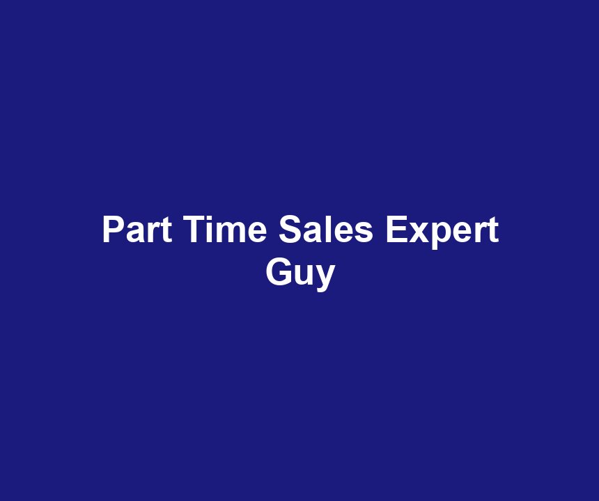Part Time Sales Expert Guy