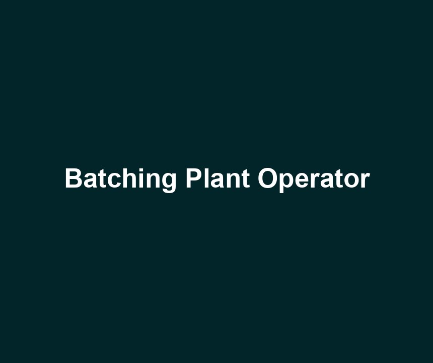 Batching Plant Operator