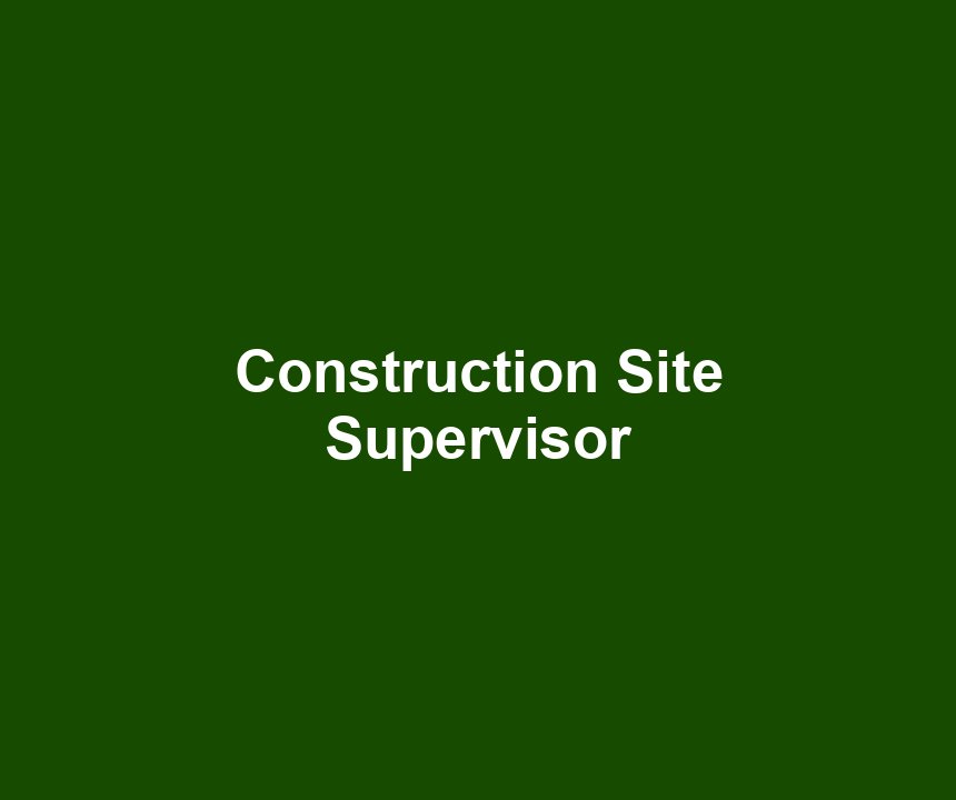 Construction Site Supervisor