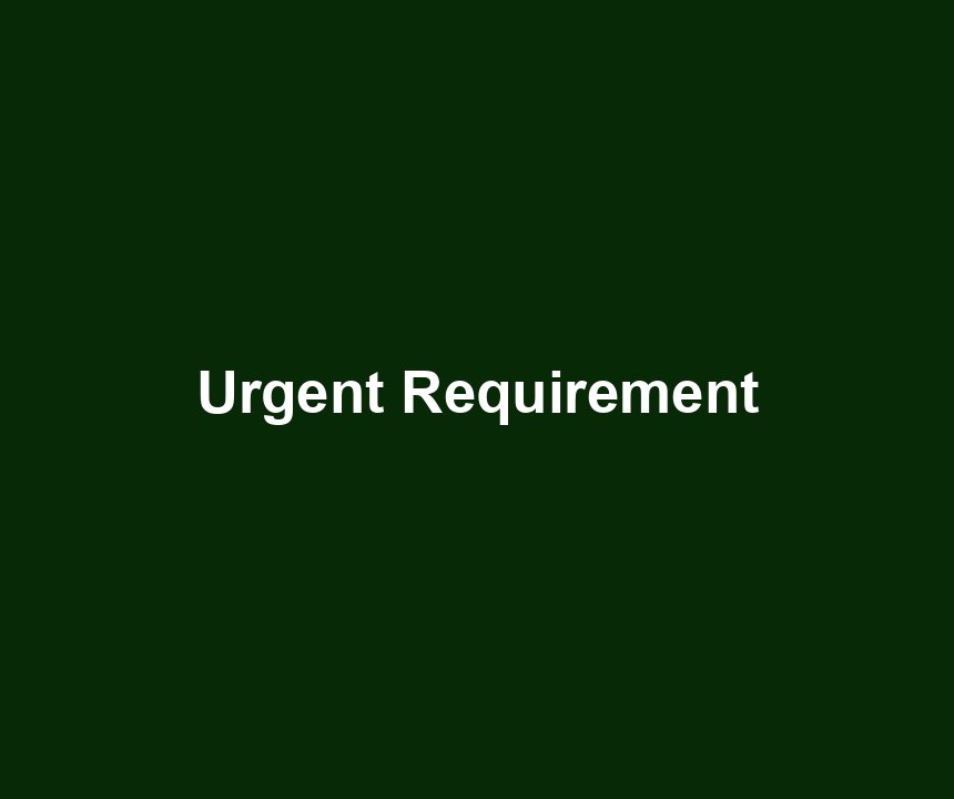 Urgent Requirement