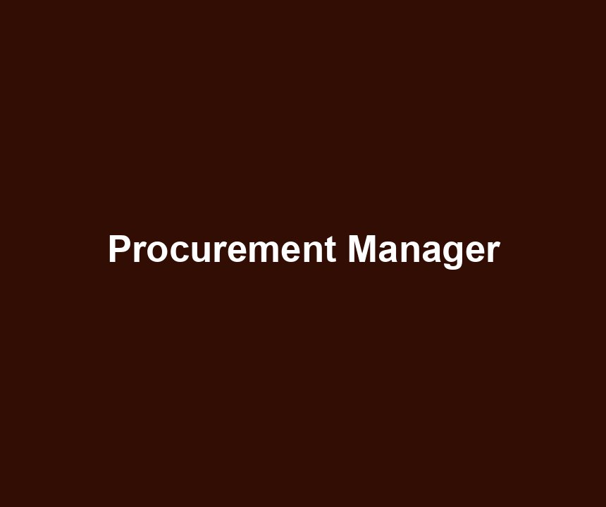 Procurement Manager