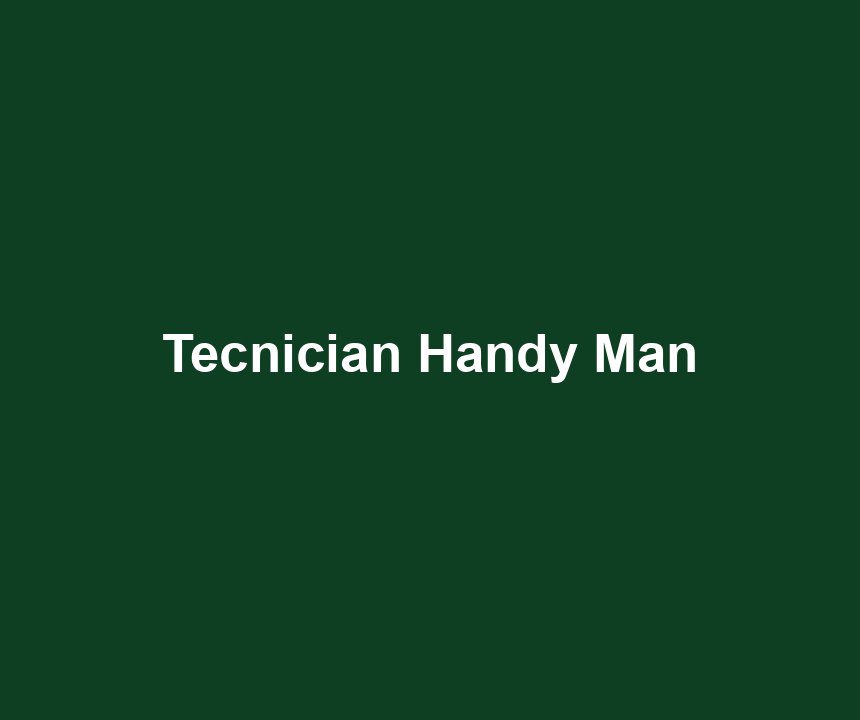 Tecnician Handy Man