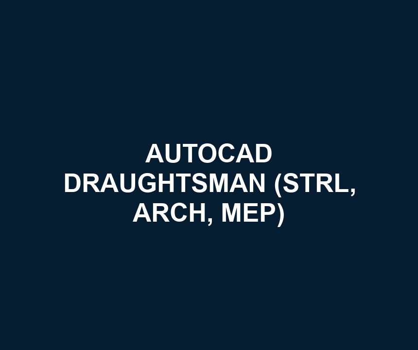 AUTOCAD DRAUGHTSMAN (STRL, ARCH, MEP)