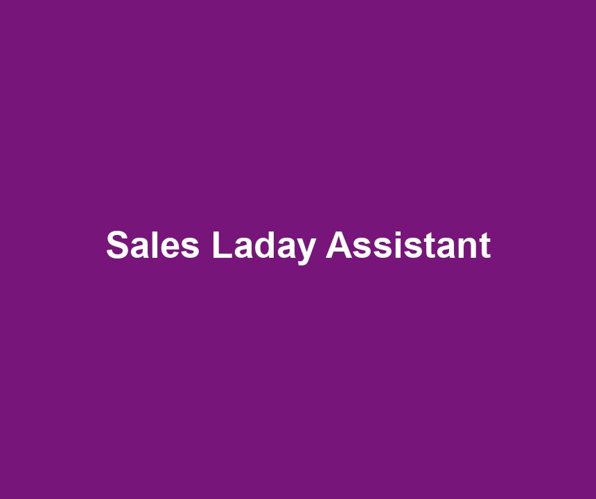 Sales Laday Assistant