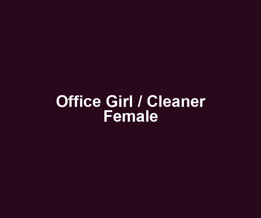 Office Girl / Cleaner Female