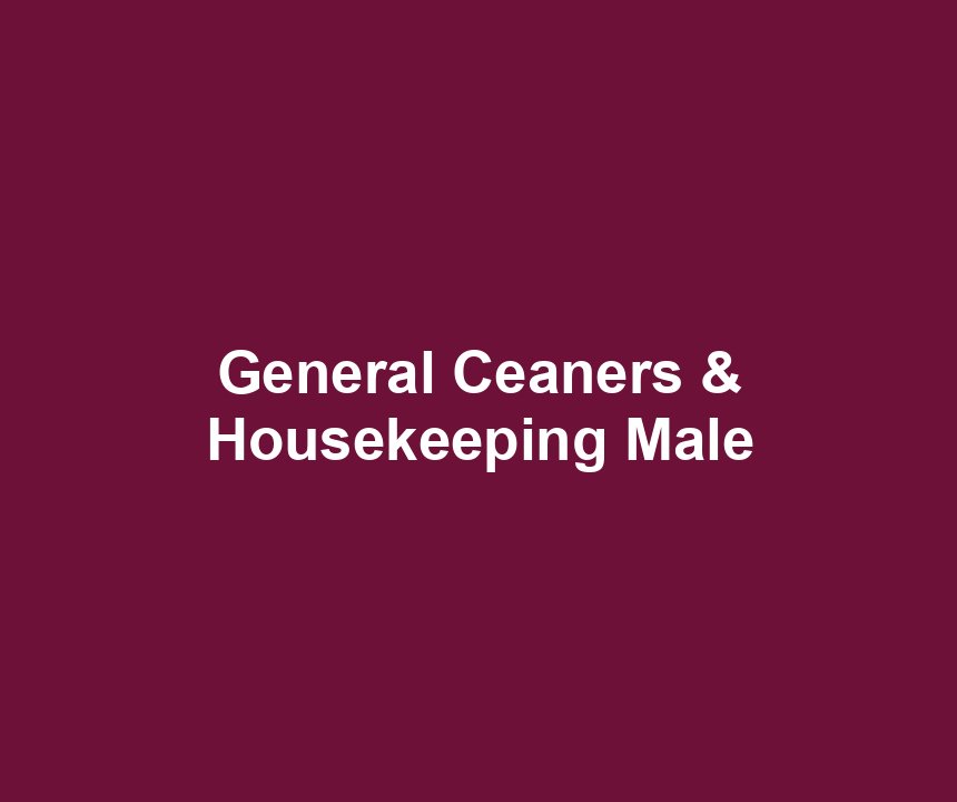 General Ceaners & Housekeeping Male