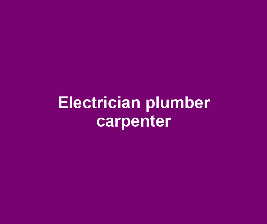 Electrician plumber carpenter