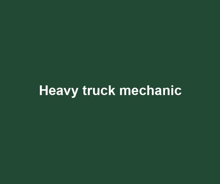 Heavy truck mechanic