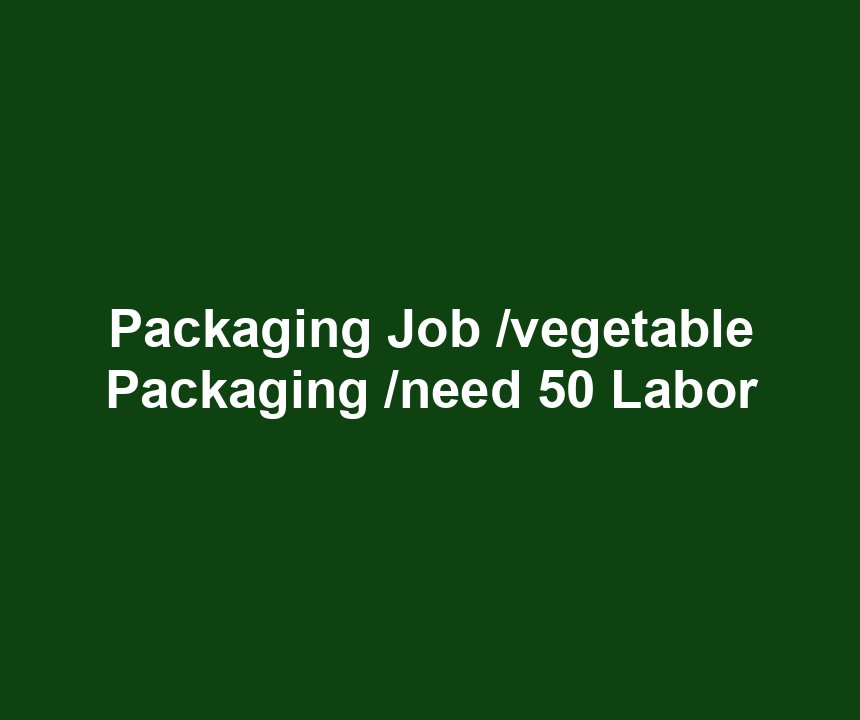 Packaging Job /vegetable Packaging /need 50 Labor