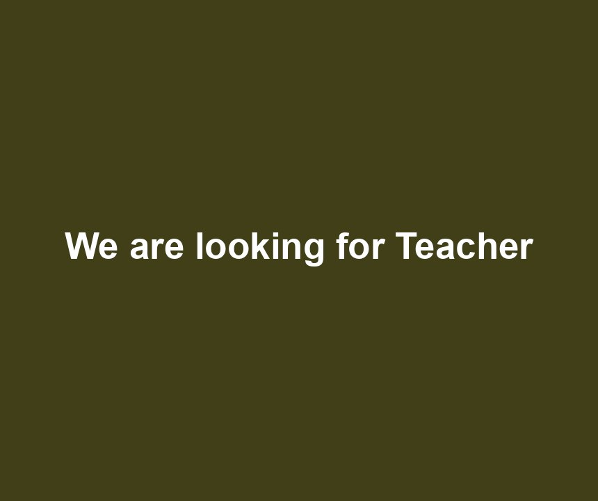 We are looking for Teacher
