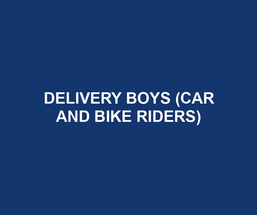 DELIVERY BOYS (CAR AND BIKE RIDERS)