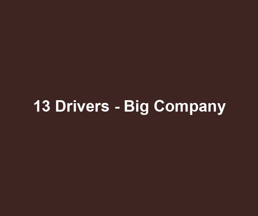 13 Drivers - Big Company