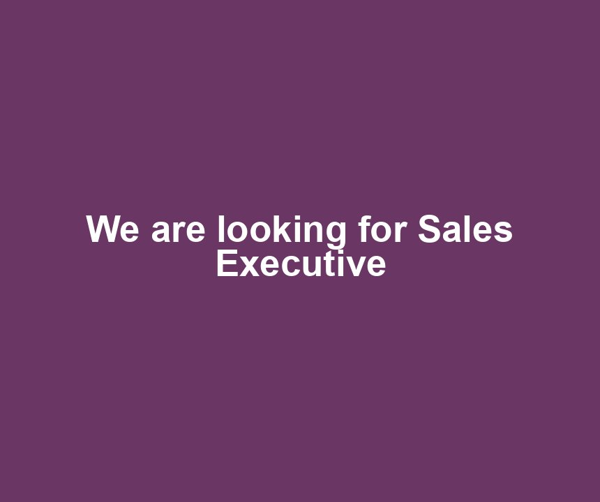 We are looking for Sales Executive