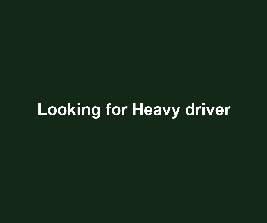 Looking for Heavy driver
