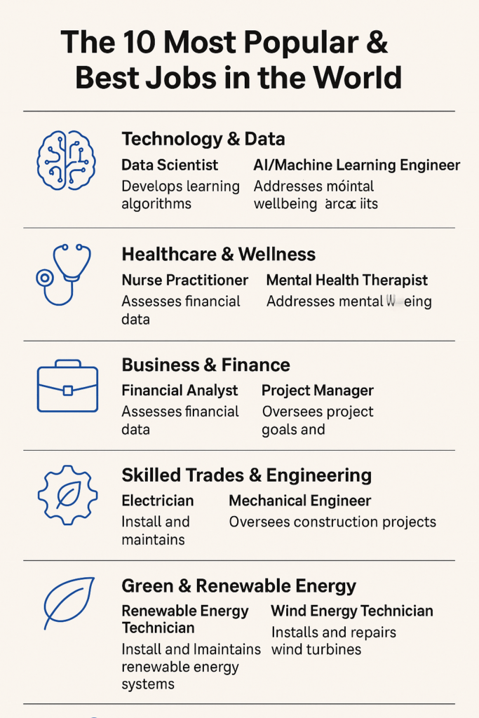 Top 10 most popular and in-demand jobs globally in 2025